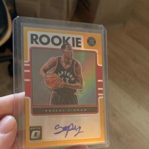 Very Rare Pascal Siakam Optic Gold Autographed Rookie Card Serial Numbered 7/10